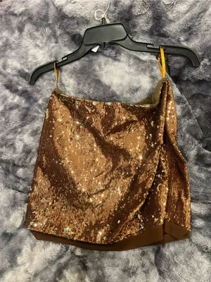 Sans Souci Copper Sequin Mini Skirt thumbnail 2