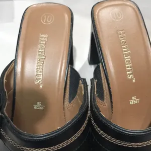Vintage Highlights square toe mules size 10 brown Y2k office thumbnail 5