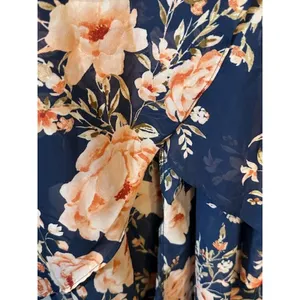 Lulus Navy Blue Pink Floral Asymmetrical High Low Dress Woman Sz XS thumbnail 5