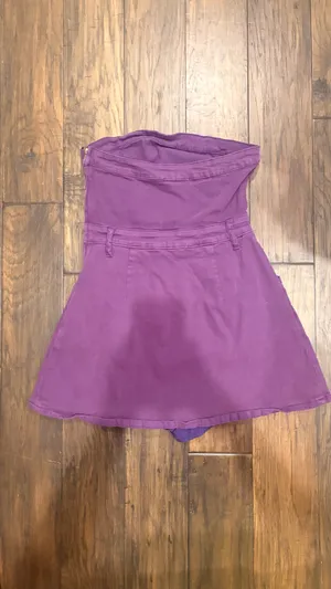 Boutique Purple Romper Strapless thumbnail 3