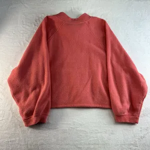 Old Navy XL Long Sleeve Half Zip‎ Oversized Textured Sweatshirt Women's Pink thumbnail 13