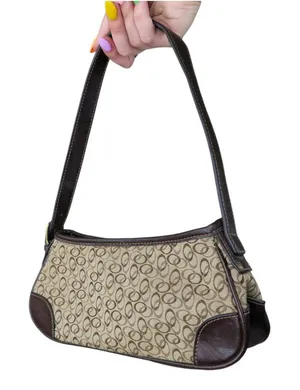 Vintage Y2K Brown Canvas Shoulder Bag thumbnail 1