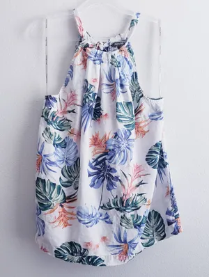 Tommy Bahama Palm Leaf Halter Vacation Tank Top thumbnail 2