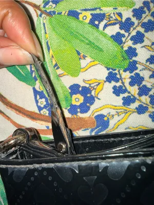 kate spade Black Patent Embossed Shoulder Bag with Card Suit Pattern thumbnail 6