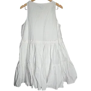 J. Crew Tiered lace-up mini dress‎ in cotton poplin White M BR462 thumbnail 2
