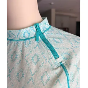 Cabana Life Women Rash Guard Long Sleeve Teal Geometric Quarter Zip Swim Top Med thumbnail 8