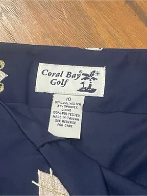 Coral Bay Navy blue Mini golf Skirt has shorts underneath size 10 embroidered thumbnail 6