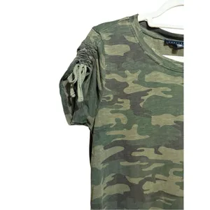 Sanctuary Ojai Camo T-Shirt Dress‎ in Mother Nature Camo Ruched Sleeves Sz XS thumbnail 8