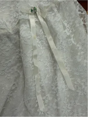 Vintage Periwinkle Lace Tiered Maxi Skirt Cream White Prairie Cottagecore M USA thumbnail 8