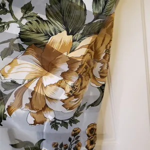 Large Floral Print Women's Scarf Black thumbnail 2