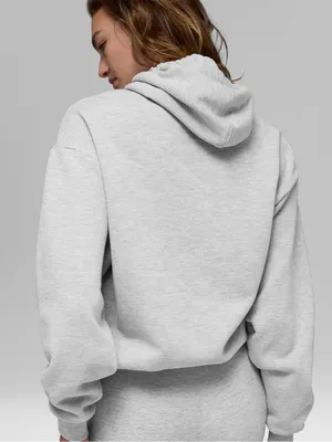 Alo Yoga Heather Grey Accolade Oversized Hoodie Sweatshirt Size XS thumbnail 2