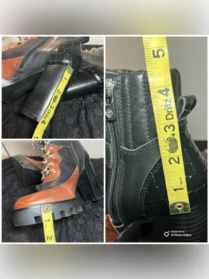 Antonio Melani Penn Platform Combat Boots Black Brown Leather Lug Sole Size 8M thumbnail 12