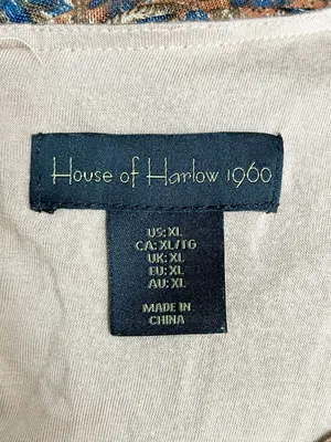 House of Harlow 1960 Maxi Dress XL Brown Paisley Ruched Bodycon Sleeveless thumbnail 10