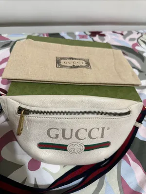 Gucci Off-White/Light Beige Leather Logo Web Belt/Body Bag thumbnail 14