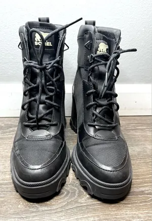 SOREL Brex™ Lace-Up Boots Black Women’s Size‎ 10 thumbnail 1