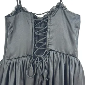 Whimsigoth Sexy Black Mini‎ Dress Lace Corset Party Dress Sz M Witchy Fairy Goth thumbnail 11