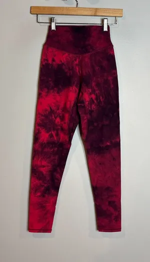 Kamo Fitness red and black tie die athletic leggings thumbnail 1