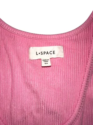 L*space Skyler Dress Ribbed Pink Cutout Side Slit Sleeveless Midi SMALL in Guava thumbnail 5