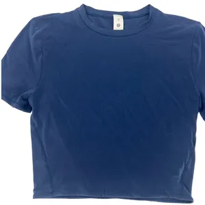 Lululemon‎ Wundermost Ultra-Soft Nulu Cropped T-Shirt Club Blue XS thumbnail 4