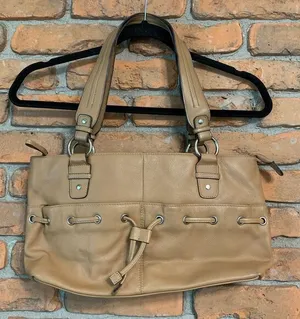 Wilsons Leather Women's Pebbled Leather Satchel‎ Purse Bag Light Brown Medium thumbnail 1