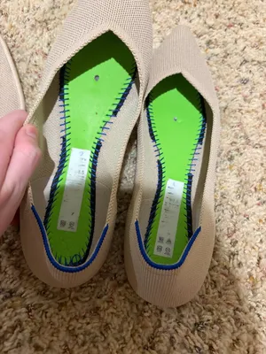 Rothy's The Point Ballet Flats Pointed Toe Knit Light Tan Beige thumbnail 9