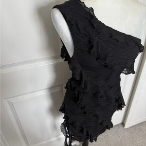 Zara Black One-Shoulder Bodycon Dress thumbnail 4