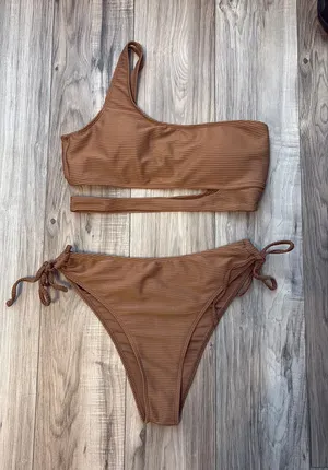 Brown Swimsuit Shein thumbnail 1