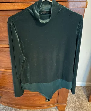 Express Velvet Bodysuit Green thumbnail 1