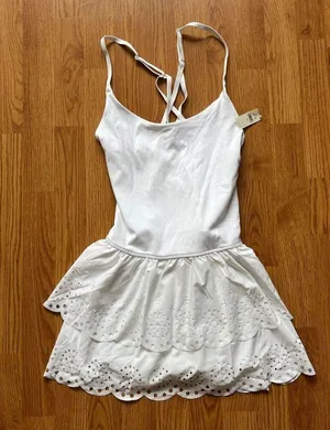 Aerie Offline Real Me Eyelet Lace Mini Skort Exercise Dress Size Small thumbnail 4