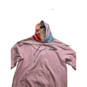 Clickbait Pink Tie Dye Hooded Pullover Hoodie Sweatshirt Women's Size L thumbnail 4