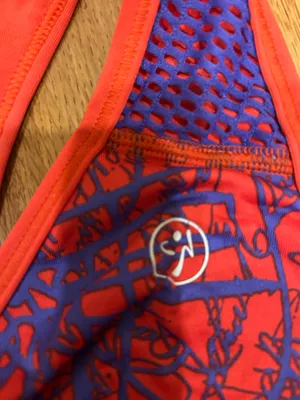 Zumba officials Zumba Scribble V-Bra in "Rev Me Up Red With Z-Dri technology XS thumbnail 9