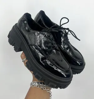 Asos Black Chunky Loafers Size Women's US 6 Grunge Goth Platforms thumbnail 1