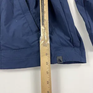 L.L. Bean Coat Womens Small Blue Nylon Hooded Anorak Zip Pockets Drawcord Waist thumbnail 5