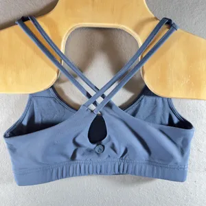 455 | Ryderwear Blue Strappy Cross Back‎ Sports Bra Womens Activewear thumbnail 2