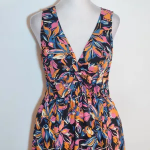 French Connection Cotton Floral Midi Dress Size Large NWT Wedding Guest Dress thumbnail 3