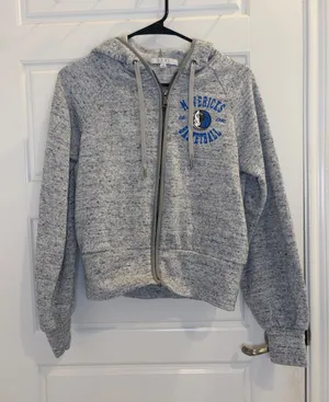 WEAR by Erin Andrews Dallas Mavericks Full Zip Hoodie Gray Small NBA thumbnail 1
