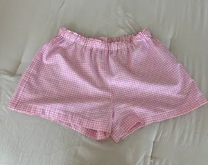 Handmade pink gingham boxer shorts Size L thumbnail 1