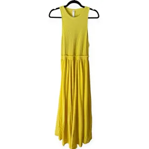 Daily Practice Anthropologie Ribbed Athletic Maxi Dress Size Medium Yellow thumbnail 3