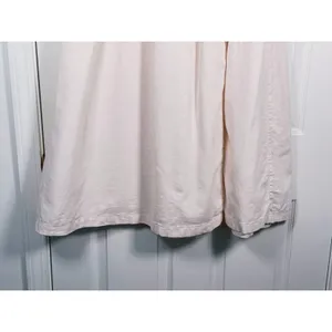 Abercrombie & Fitch Linen Blend Midi Skirt Size M Cream Slit Minimalist Neutral thumbnail 10