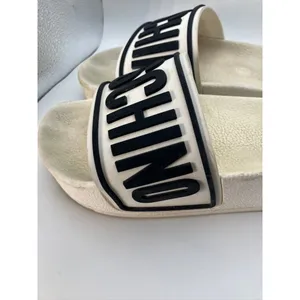 Moschino White Black Logo Platform Slide Sandals Made in Italy‎ Womens Size 39 thumbnail 4