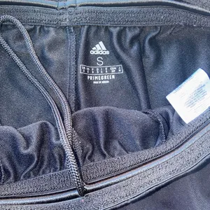 Black Adidas track pants with white stripes thumbnail 2