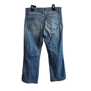 Gap Cropped Boot Cut Jeans Womens 6 Blue Y2K Medium Wash Split Hem Mid Rise thumbnail 3