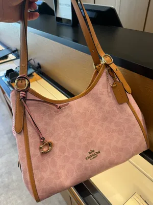 NWT COACH Erin Shoulder Bag In Signature Canvas With Charms CEL13 in powder pink thumbnail 1