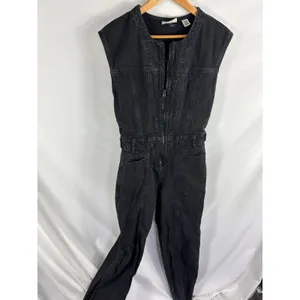 Universal Thread Black Denim Jumpsuit Size 8 thumbnail 3