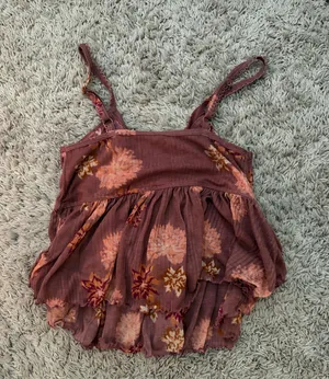 Free people floral tank flowy ruffle crossover thumbnail 4