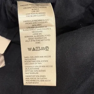 Maeve Avery Wide-Leg Pleated Trousers Navy Linen‎ Blend Small NEW Minimalist thumbnail 12