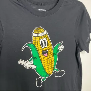 Brooks running corn graphic tee black womens size large‎ casual lightweight thumbnail 3