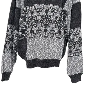 Vintage Nuovo Retro Grandpa Grandma Sweater Unisex Size XL Grunge Acrylic Gray thumbnail 7