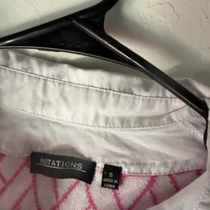 Notations Pink Wh Argyle Knit Collared Sweater‎ Top Small Preppy Coquette Career thumbnail 6