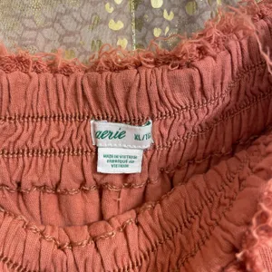 Aerie Orange Boho Tiered Raw Hem Pull On Ruffle Mini Skirt, XL thumbnail 2